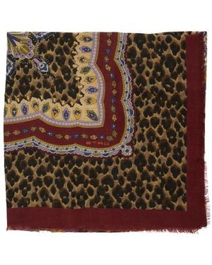 Etro Sciarpa Aida Con Motivi Multicolori - Marrone