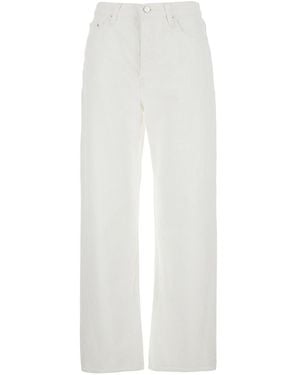 TOTEME High Waisted Jeans With Twisted Seam - White