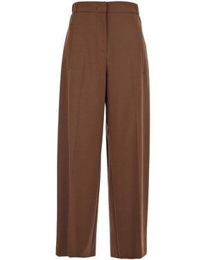 ..,merci Pants With Semi-Elastic Waist And Side Pockets - Brown