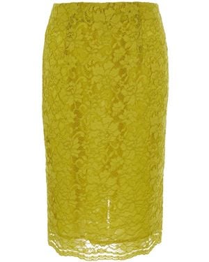 Le Plain Skirt With Lace And Tech Fabric - Green