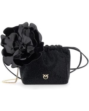 Pinko Pouch Flower Full Strass - Black