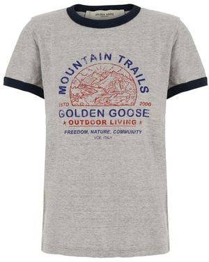 Golden Goose Long Sleeve T-Shirt Journey Slub Cotton T-Shirts & Jerseys - Grey