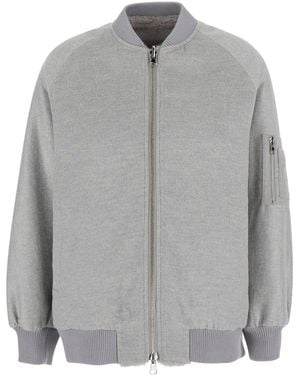VALENTINI 1972 Reversible Bomber With High Collar And Long Sleeves In - Grey