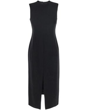 Theory Sleeveless Dress With Round Neck And Front Single Slit In - Black