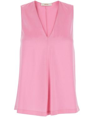 Jucca Sleeveless Silk Top With V-Neck - Pink
