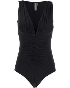 Norma Kamali Tara' Top With V-Neck - Black