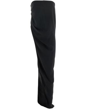 Rick Owens Lido' Long Dress With Straight Neckline - Black