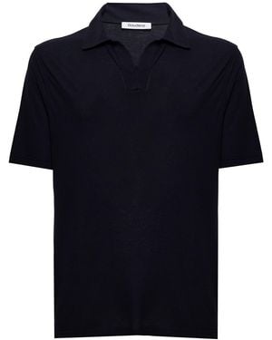 GAUDENZI Cotton Polo With Classic Collar And Short Sleeves For Me - Blue