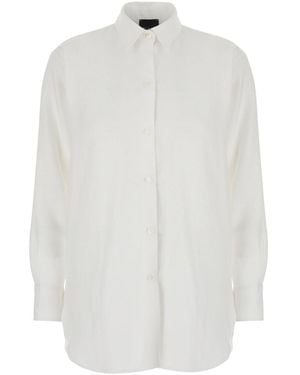 Le Plain Shirt With Classic Collar And Long Sleeves - White