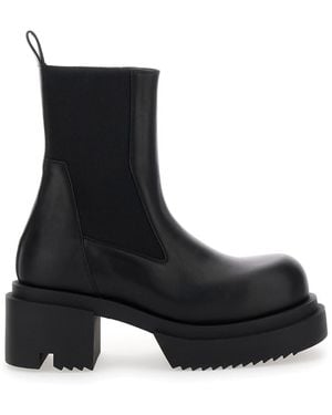 Rick Owens 'Beatle Bogun' Ankle Boots With Chunky Sole - Black