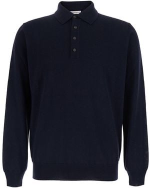 Kangra Polo 4 Bott. F.14Gg Con Collo A Polo E Maniche Lunghe - Blu