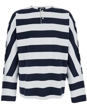 Jacquemus Long Sleeve T-Shirt With Logo On Front - Blue