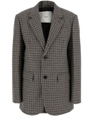 DUNST Classic 2 Button Wool Blazer Con Collo A Rever E Tasche Uo - Nero