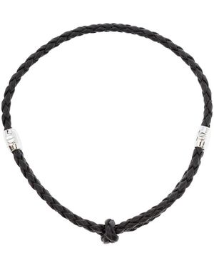 Bottega Veneta Metallic Bracelet With Intrecciato Design And Sliding Closure - Black