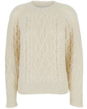 Isabel Marant Maglione Girocollo Con Design Intrecciato - Bianco
