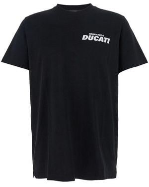 DSquared² 'Ducati X D2' T-Shirt With Logo On The Front - Black