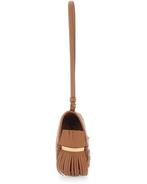 Tod's Fringe Pendant With Leather Wrist Strap For - White