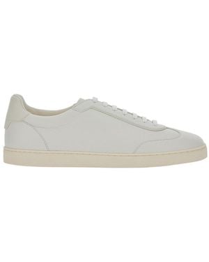 Brunello Cucinelli Sneakers With Embossed Logo On The Back - White