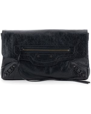 Balenciaga 'Le City' Small Clutch With Zip Pocket On The Front I - Black