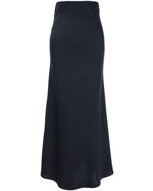 Le Plain Long Skirt With Volant Detail - Blue