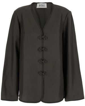 Rohe Top 'Mandarin Closure' - Black