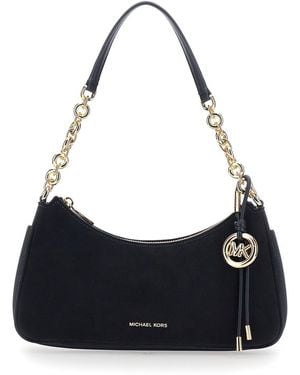MICHAEL Michael Kors Nolita Medium Chain Pouchette With Chain And Logo - Black
