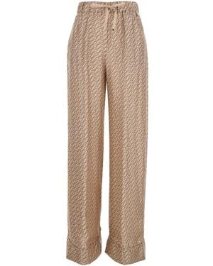 Herno Silk Printed Pants - Natural
