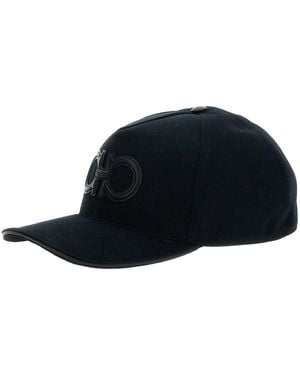 Ferragamo Cappello Da Baseball Con Dettaglio Gancini - Blu