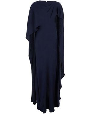 Jonathan Simkhai Long Dress Izel Cape - Blue