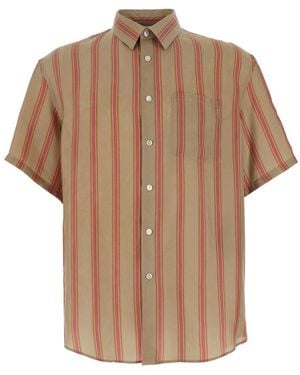 Saint Laurent Classic Strips Shirt With Classic Collar And Long - Brown