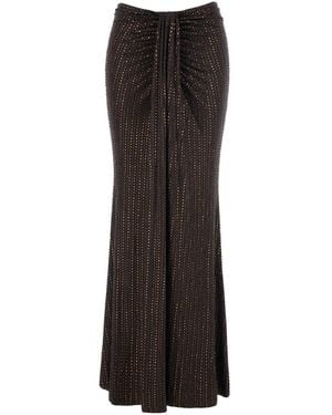 VENUJA Crystal Maxi Skirt With Tech Fabric And Colour For - Brown