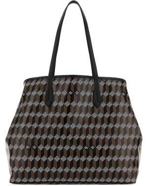 AU DEPART Borsa shopping N0.55 in tela stampata - Nero