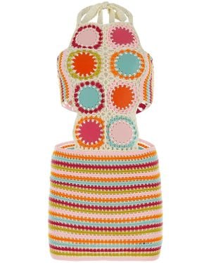 MY BEACHY SIDE Multicolour Crochet Mini Dress - Orange