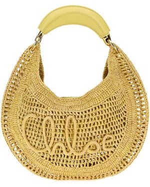 Chloé Borsa a mano Banana in rafia gialla - Metallizzato