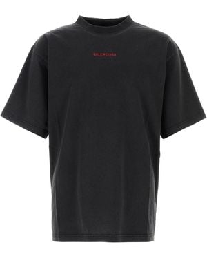 Balenciaga T-shirt in cotone ardesia - Nero