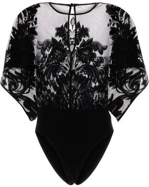 Norma Kamali Body in pizzo nero