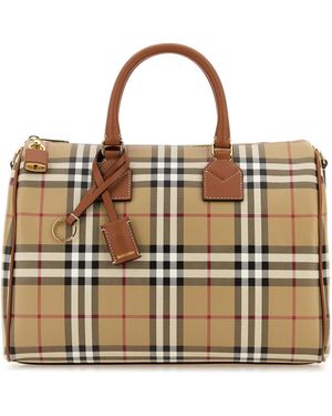 Burberry Borsa a mano Check media in tela stampata - Multicolore