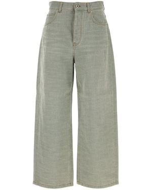 Loewe Jeans dalla gamba ampia in denim - Verde