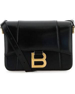 Balenciaga Borsa a tracolla Hourglass piccola in pelle nera - Nero