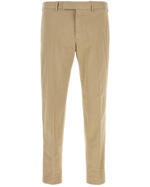 PT Torino Beige Stretch Cotton Pant - Natural