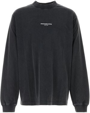 Alexander Wang Slate Cotton Oversize T-shirt - Black