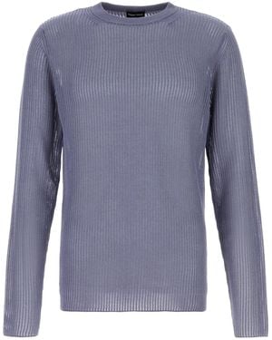 Giorgio Armani Air Force Blue Silk Blend Jumper