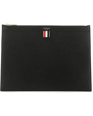Thom Browne Portadocumenti in pelle nera - Nero