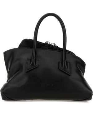 The Attico Black Leather Mini La Passeggiata Handbag