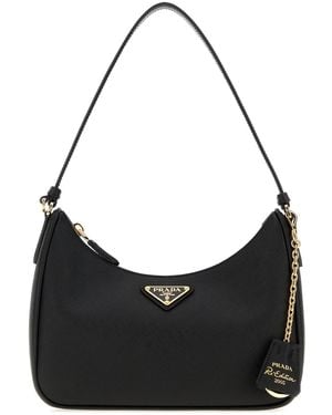 Prada Borsa a spalla Re-Edition 2005 in pelle nera - Nero
