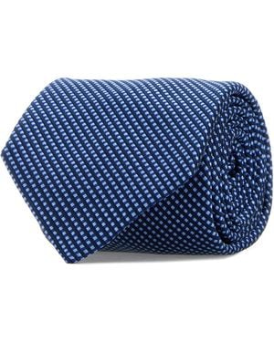 Brioni Embroidered Silk Blend Tie - Blue
