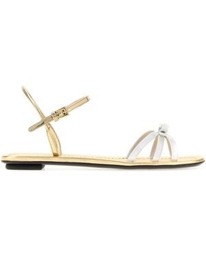 Prada Sandali in pelle bicolor - Bianco