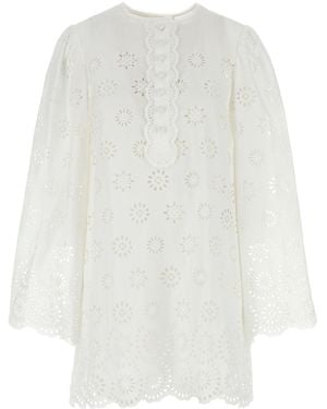 Chloé Mini abito in pizzo sangallo bianco