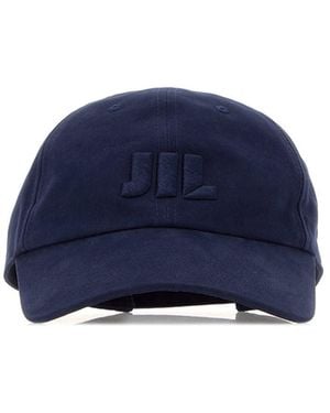 Jil Sander Logo Textured Baseball Hat - Blue