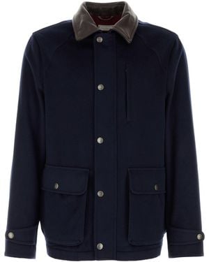 Brunello Cucinelli Navy Blue Wool Jacket
